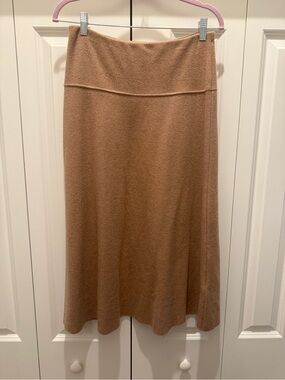 Zara Camel Knit A-Line Skirt